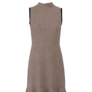 Rebecca Taylor Sleeveless Houndstooth Dress/Black Piping